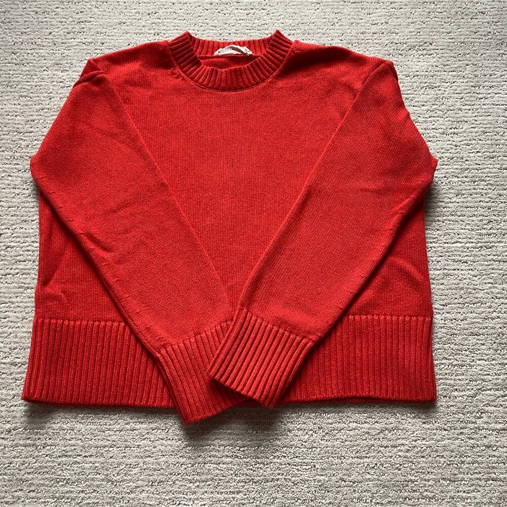 Everlane Boxy Cotton Sweater Red